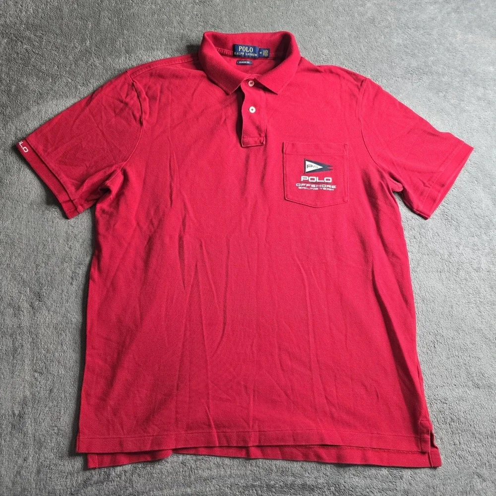Polo Ralph Lauren Off Shore Sailing Team S/S Polo Shirt Mens M Red Classic Fit
